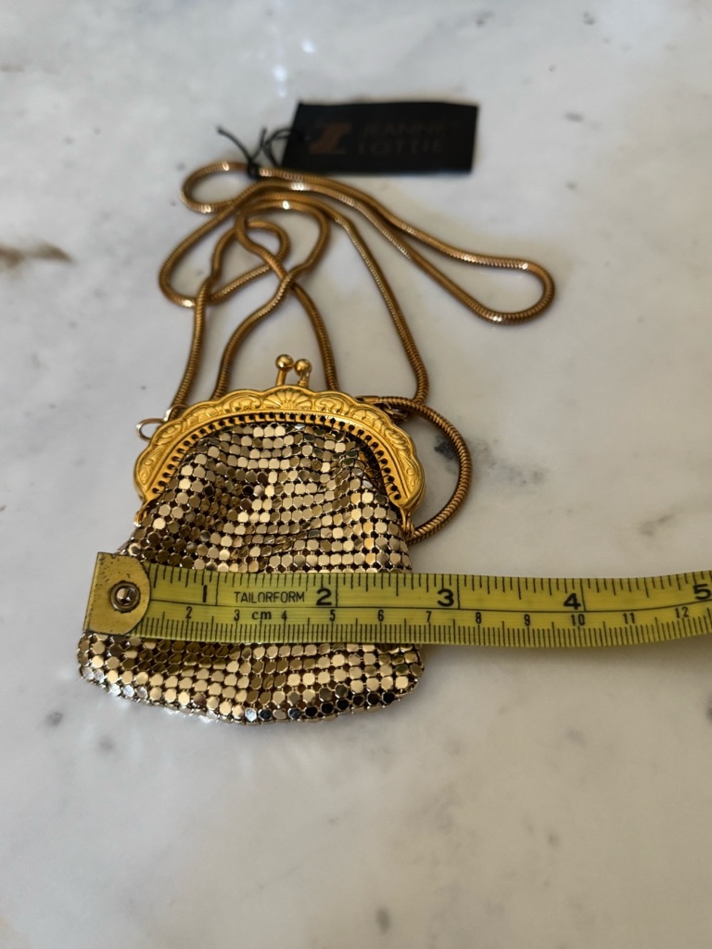 Jeanne Lottie Gold Sequin Mini Pouch Crossbody Bag - Picture 7 of 8